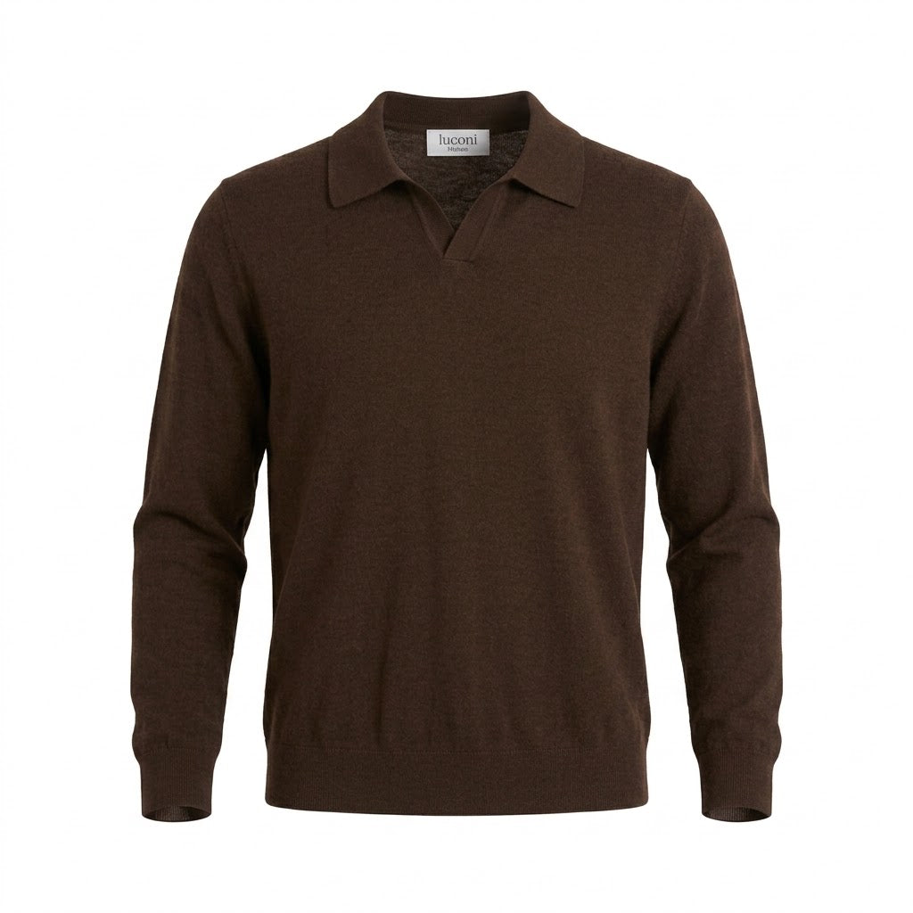 Polo scollo V in maglia