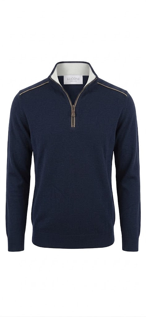 Half zip cotone e cashmere Premium