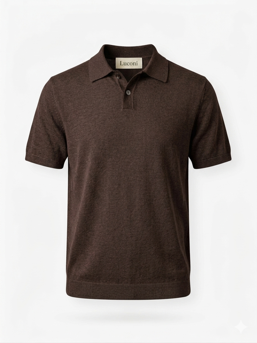 Polo in Misto Lino a Maglia Rasata