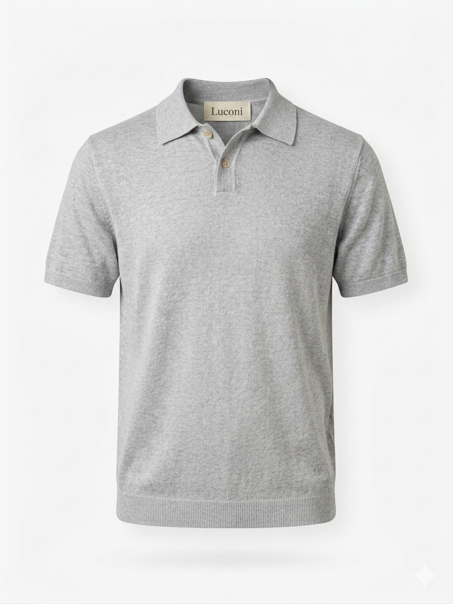 Polo in Misto Lino a Maglia Rasata