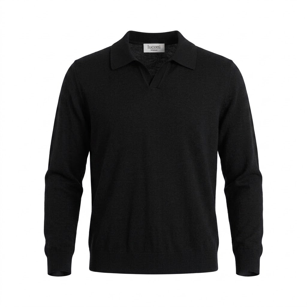 Polo scollo V in maglia