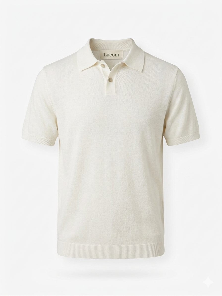 Polo in Misto Lino a Maglia Rasata