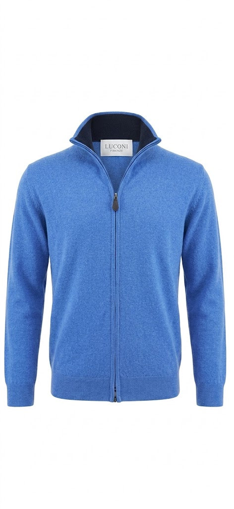 Cardigan full zip cotone e cashmere Premium