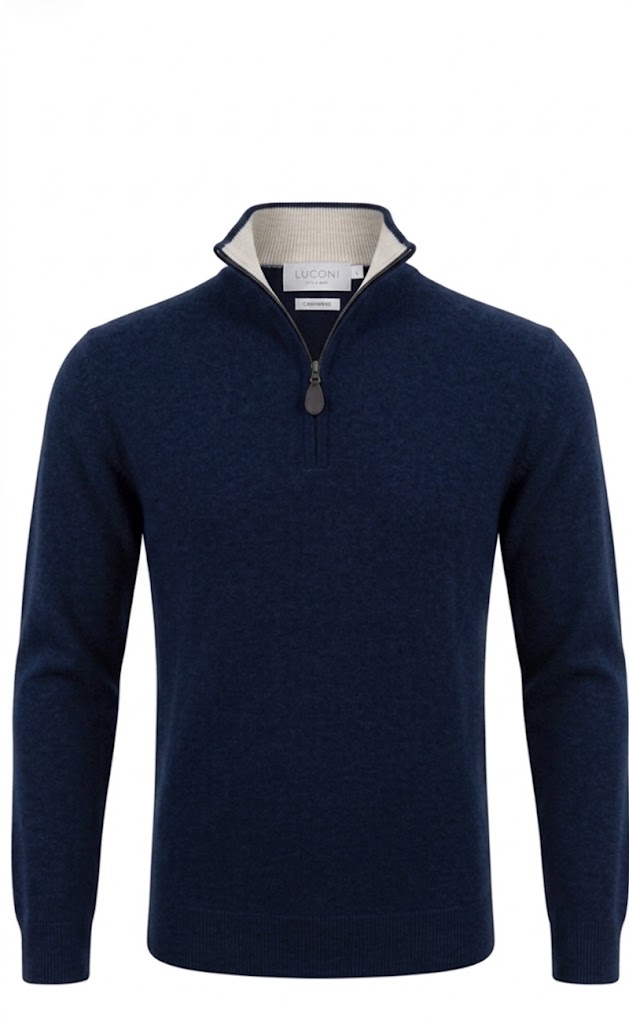 Half zip cotone e cashmere Premium