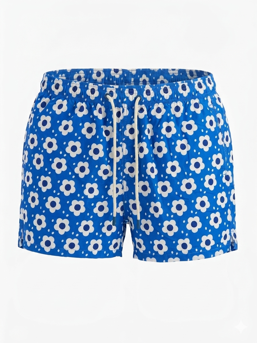 Costume da Bagno Boxer Uomo a Fiori Stile Pop