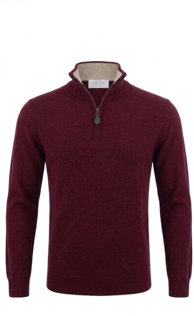 Half zip cotone e cashmere Premium