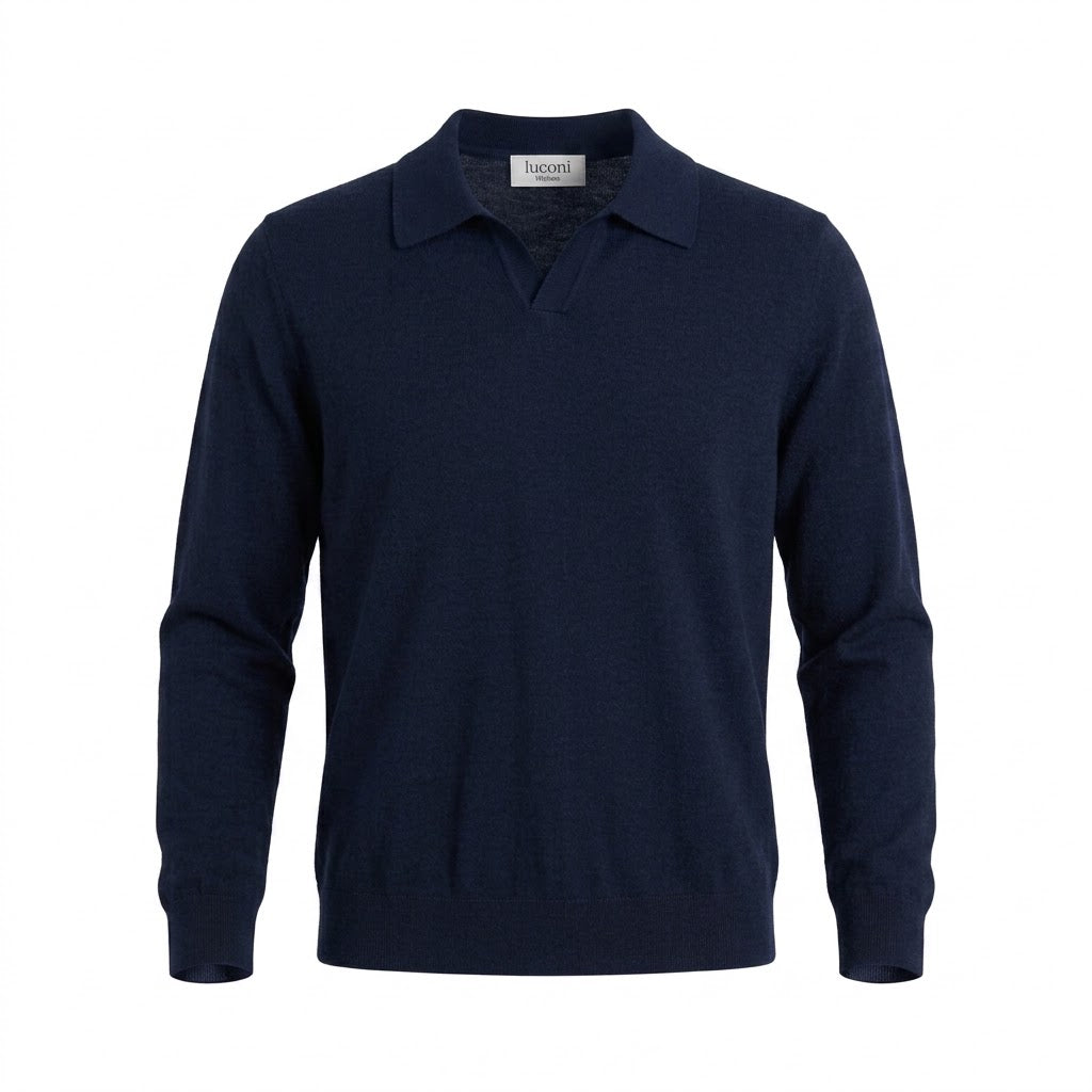 Polo scollo V in maglia