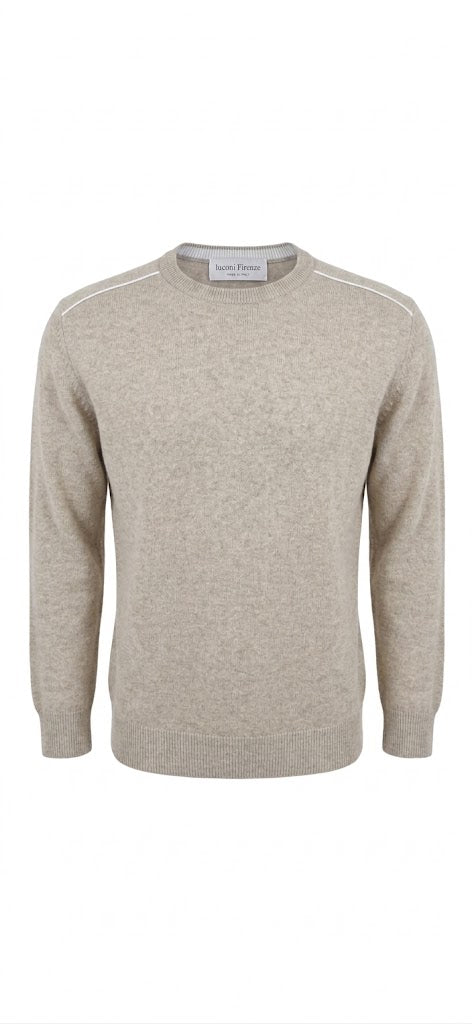 Maglia girocollo cotone e cashmere Premium