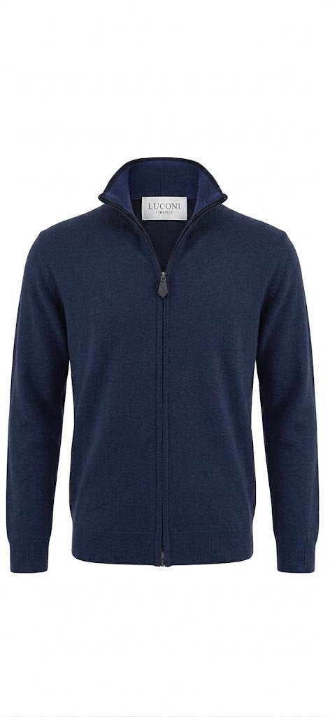 Cardigan full zip cotone e cashmere Premium