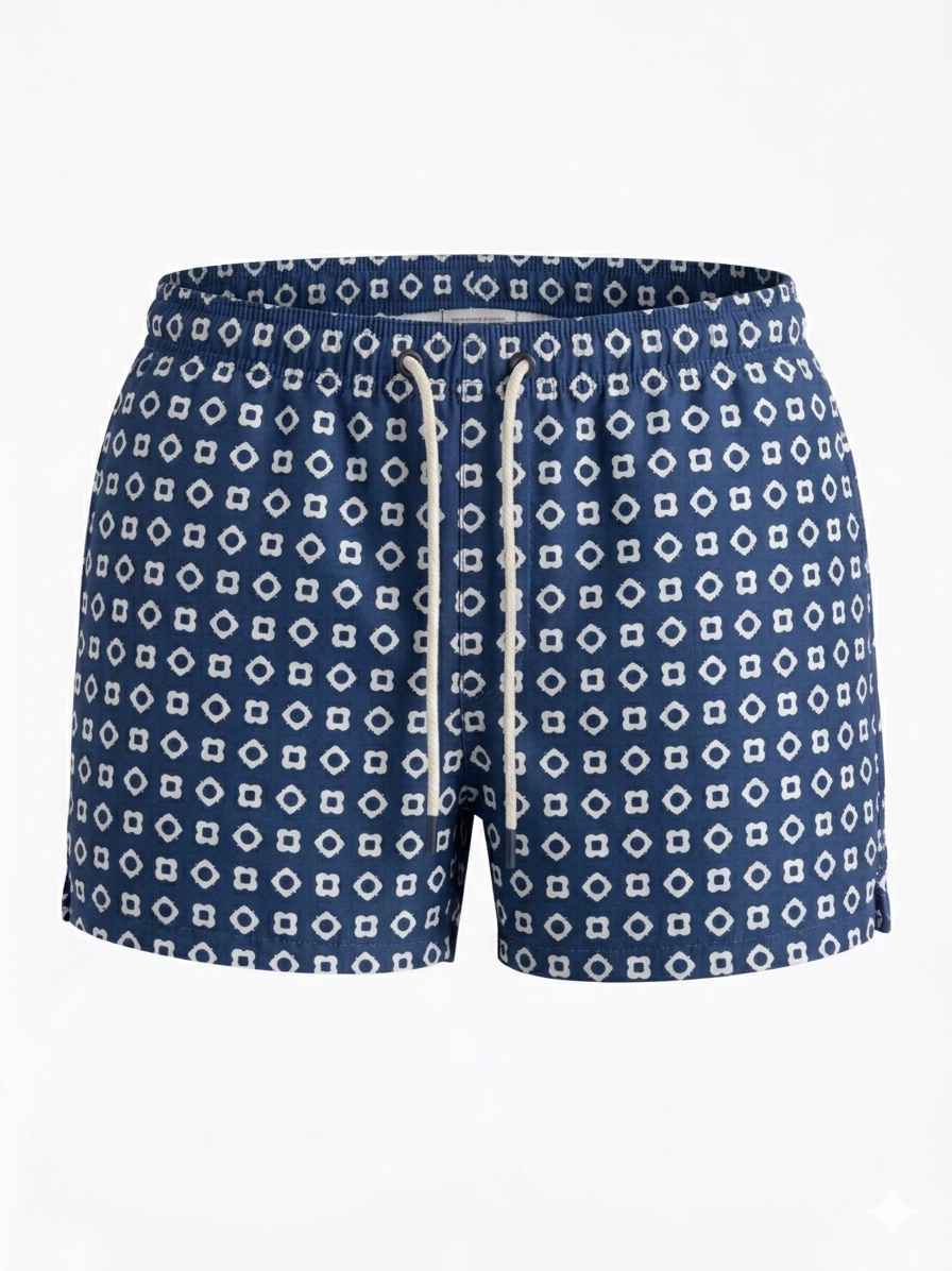Costume da Bagno Boxer Uomo con Stampa Geometrica