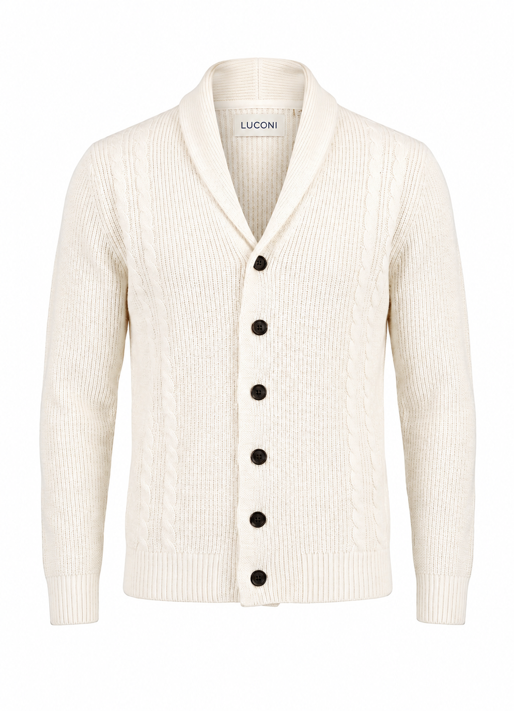 Cardigan con trecce a coste