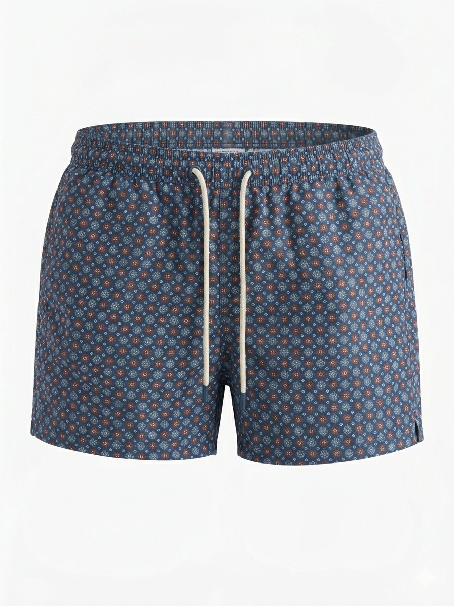 Costume da Bagno Uomo con Micro-Pattern Geometrico