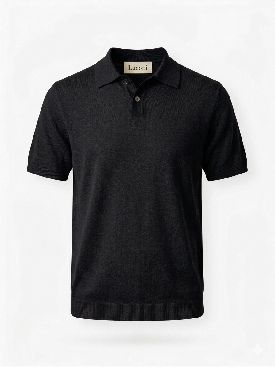 Polo in Misto Lino a Maglia Rasata