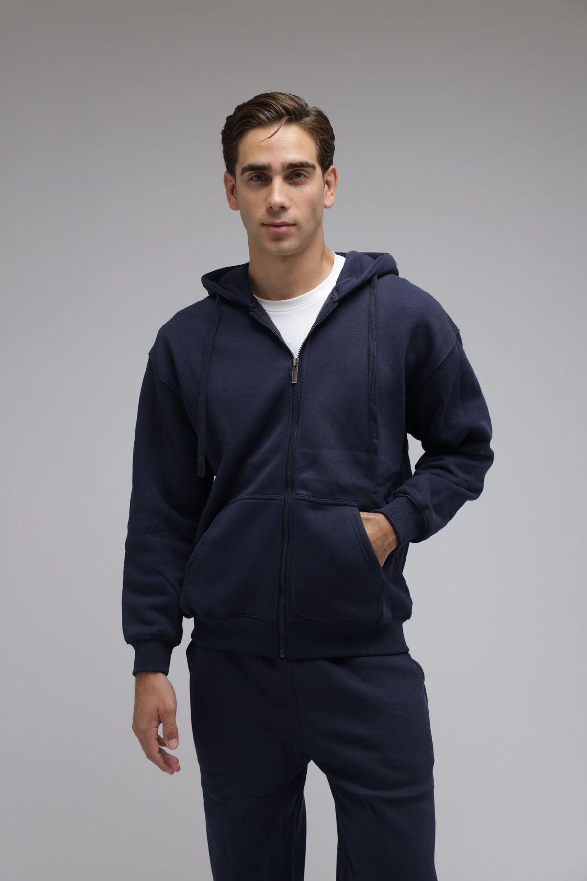 Felpa con zip e Cappuccio