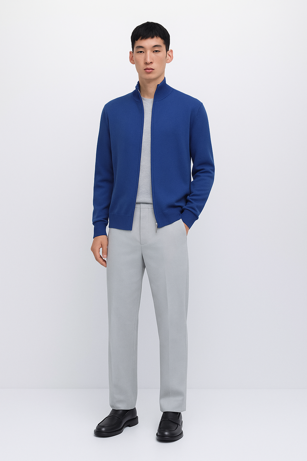 Cardigan con cerniera in Misto Cashmere