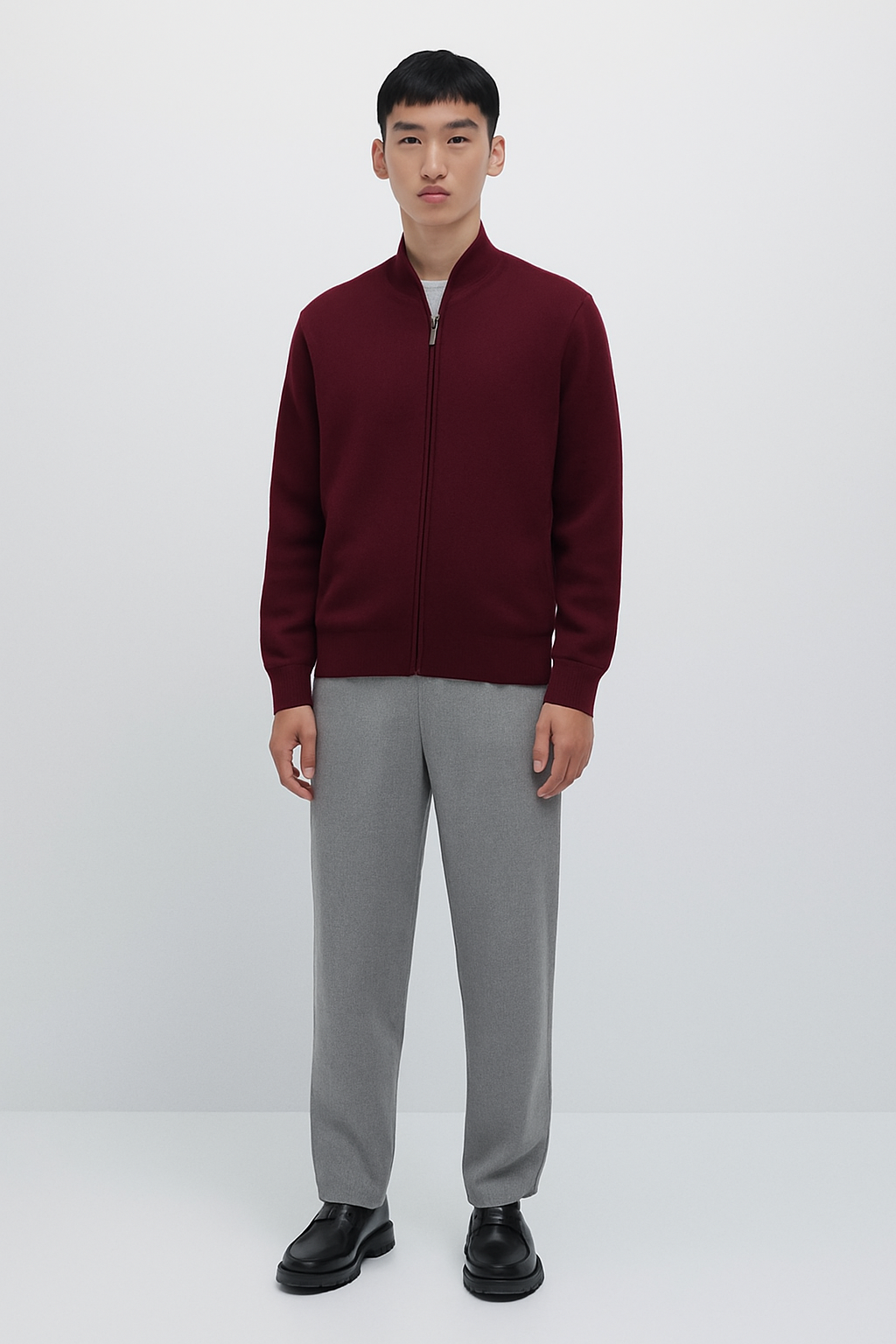 Cardigan con cerniera in Misto Cashmere