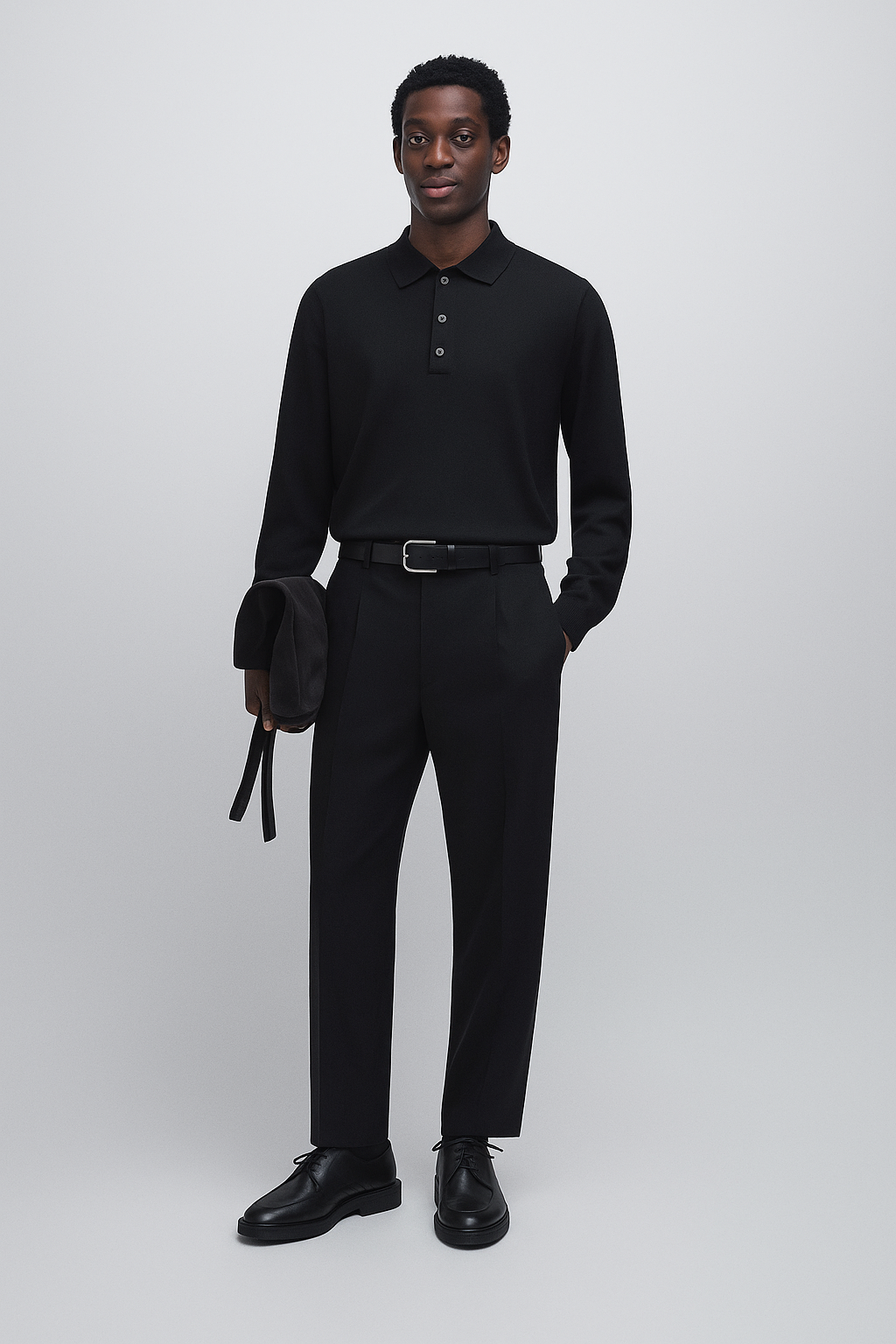 Maglia stile polo lavorata Misto Cashmere