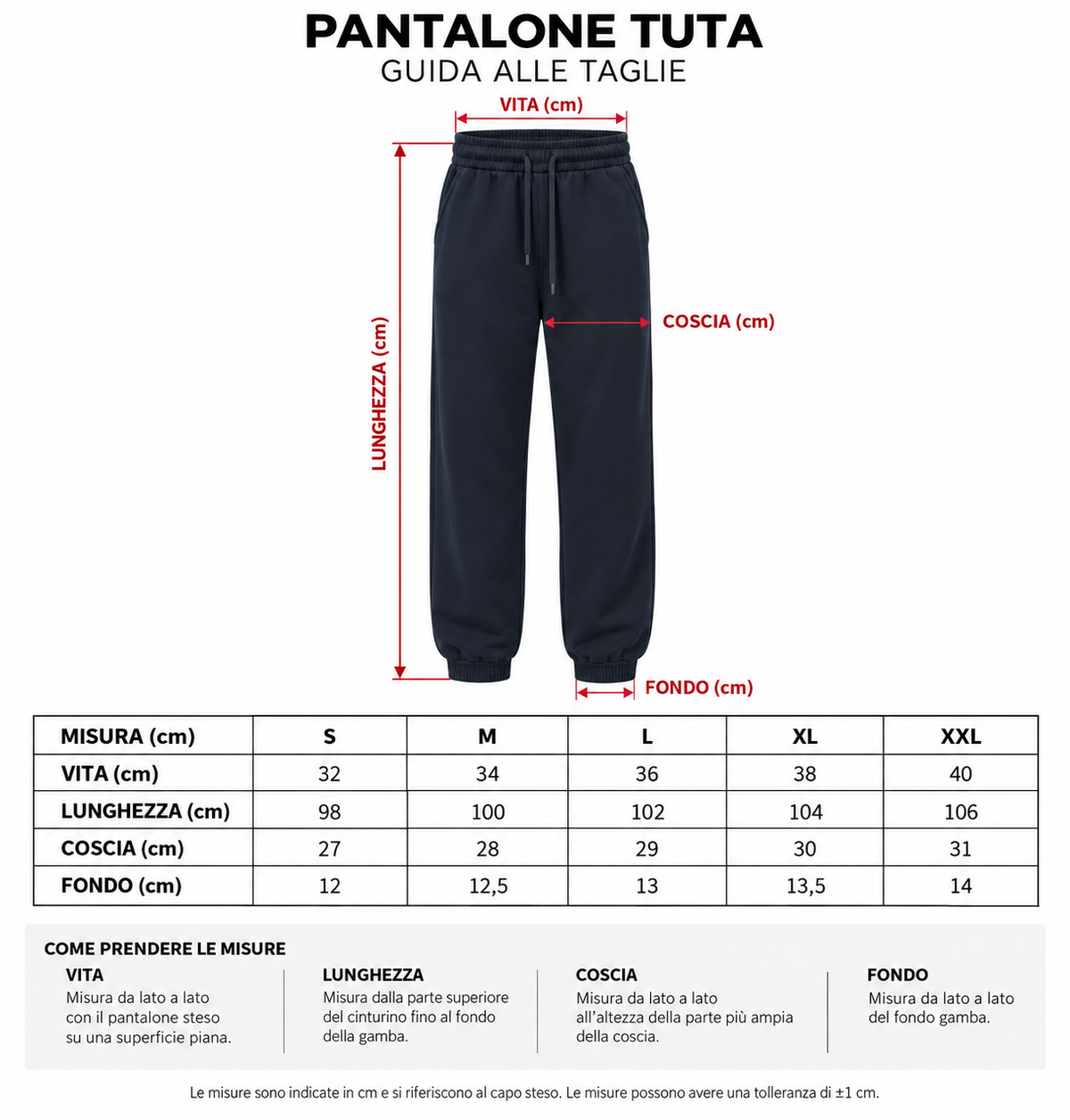 Guida alle taglie