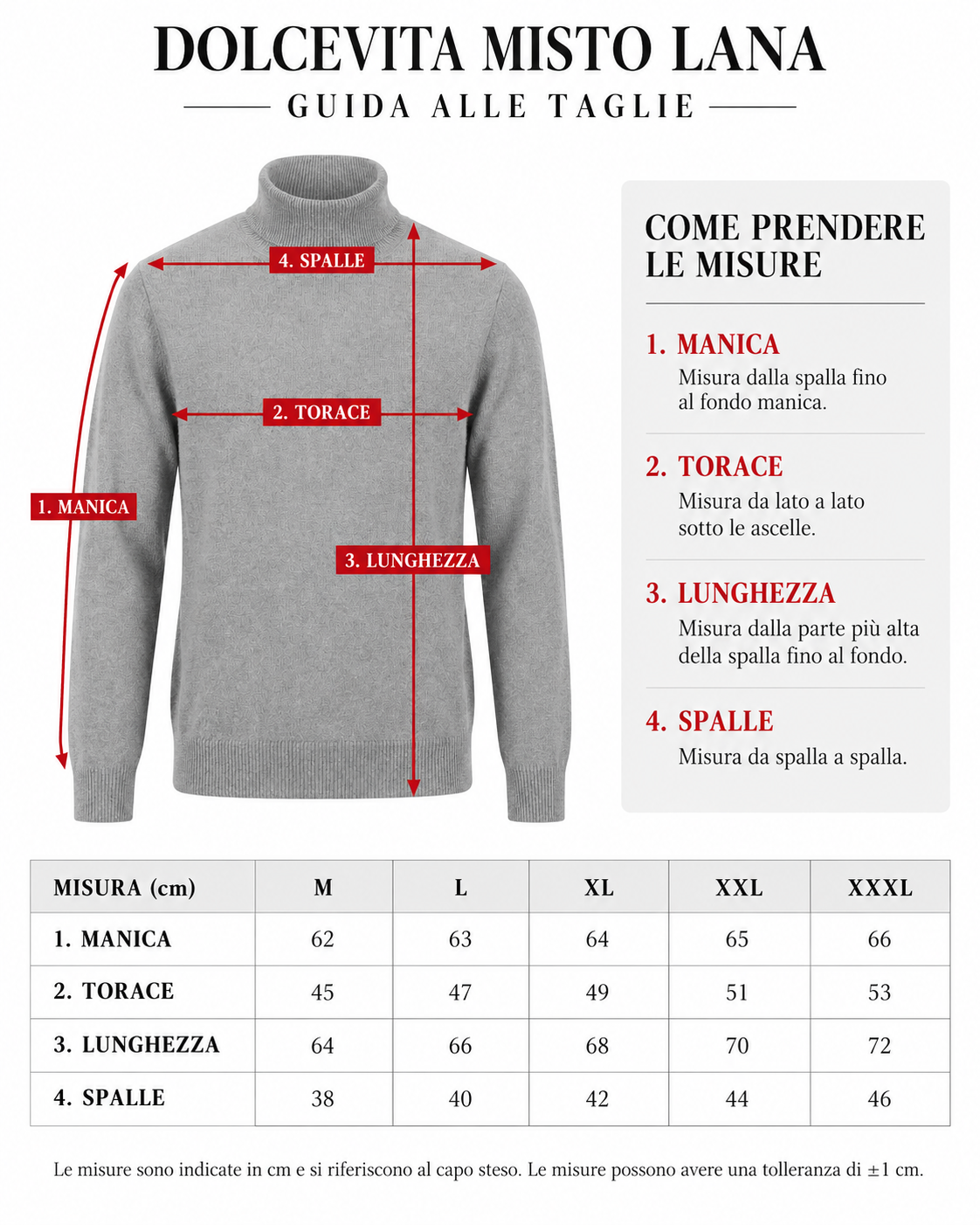 Guida alle taglie