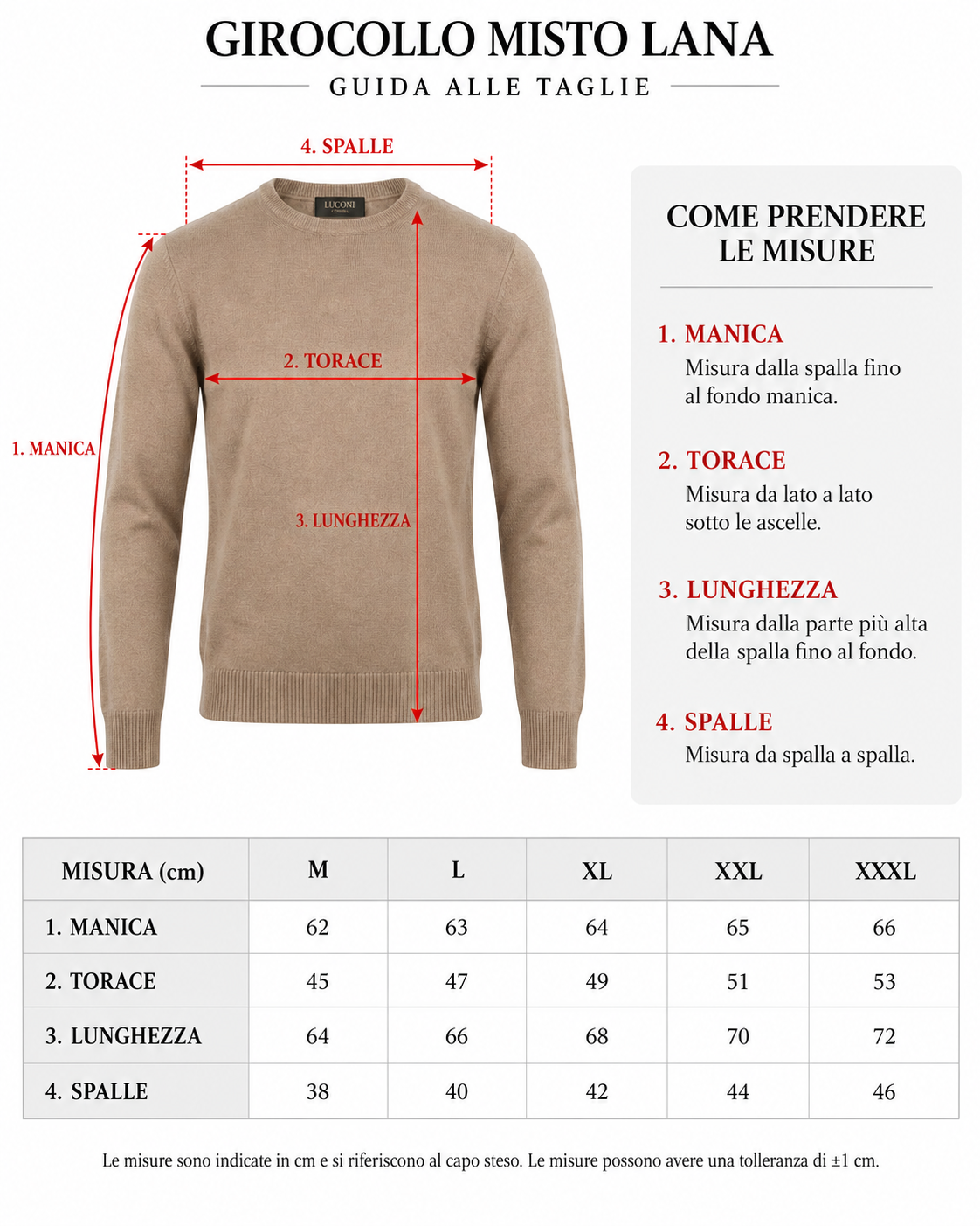Guida alle taglie