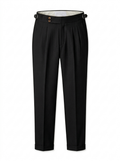Pantalone Sartoriale Doppia Pince con Fibbie Laterali