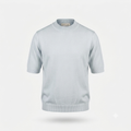 T-shirt in filo di cotone accollata