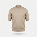 T-shirt in filo di cotone accollata