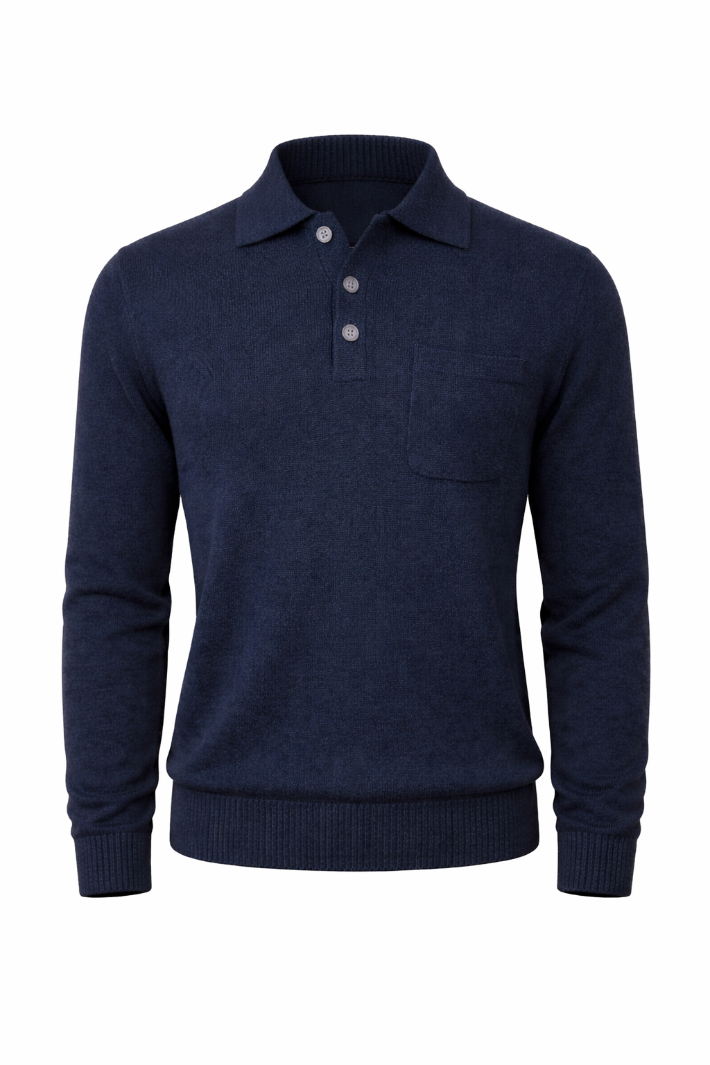 POLO 3 BOTTONI CON TASCHINO MISTO CASHMERE