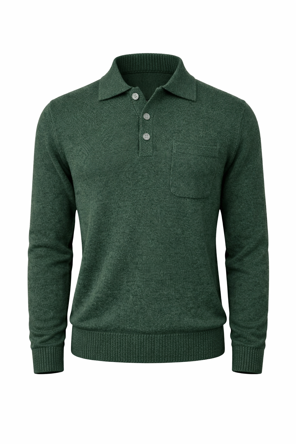 POLO 3 BOTTONI CON TASCHINO MISTO CASHMERE