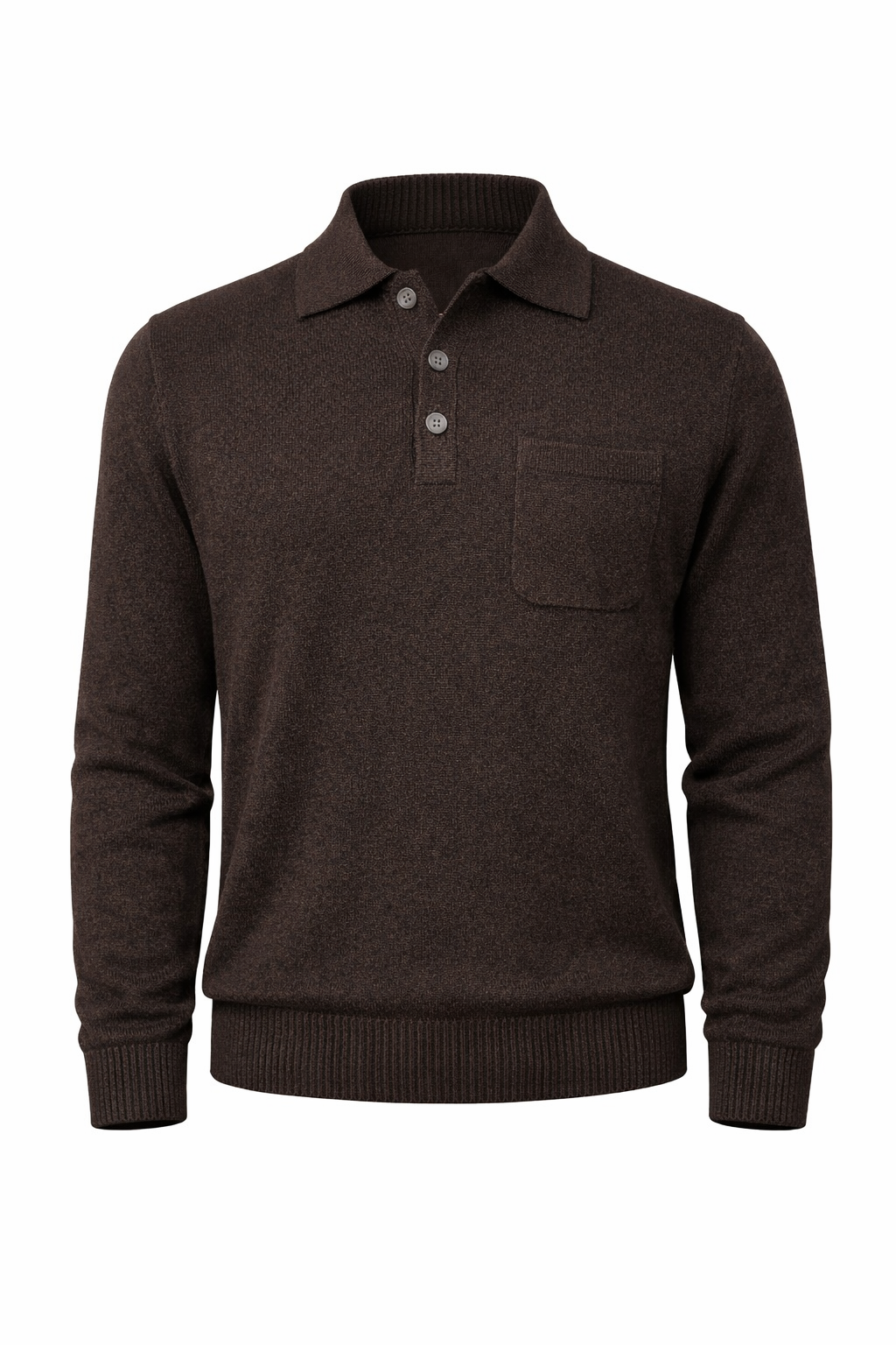 POLO 3 BOTTONI CON TASCHINO MISTO CASHMERE