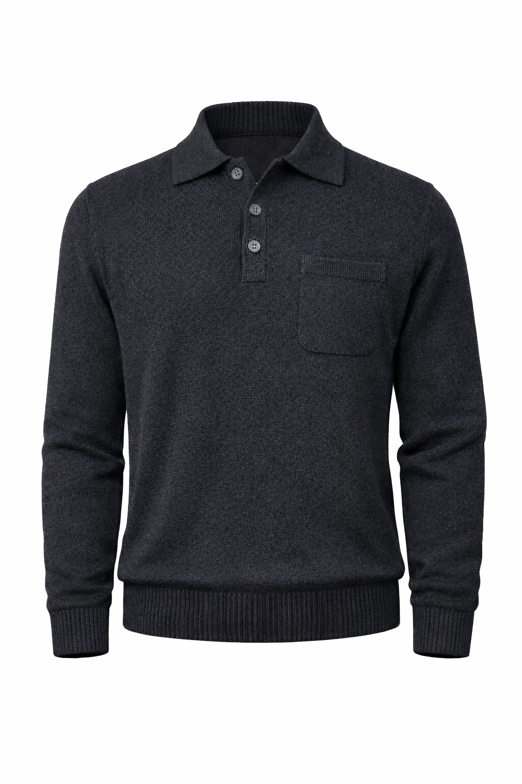 POLO 3 BOTTONI CON TASCHINO MISTO CASHMERE