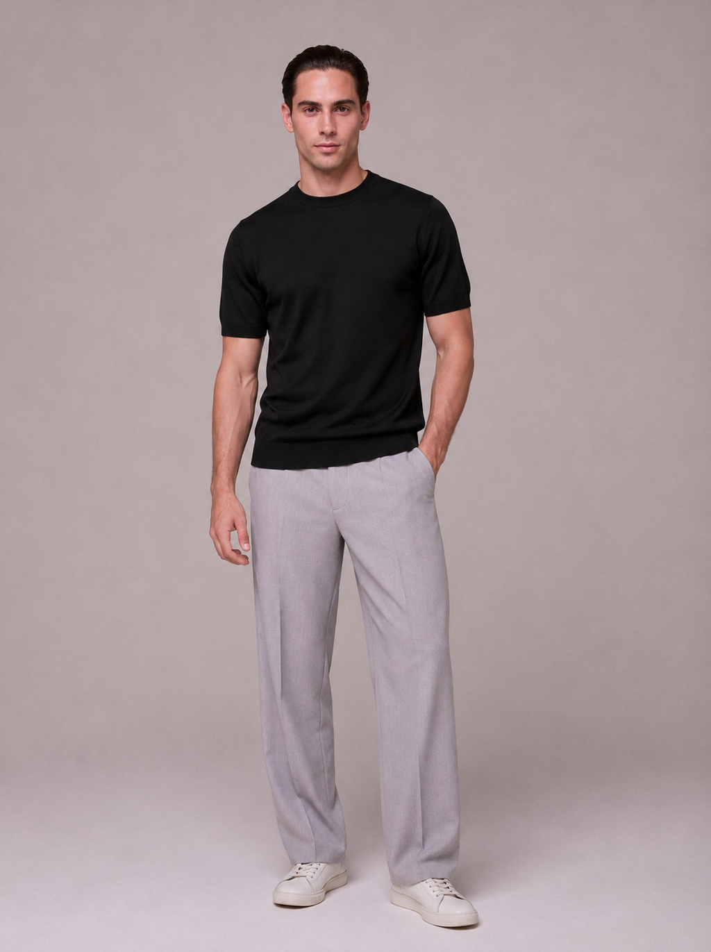 T-shirt Leggera in Filato Pettinato
