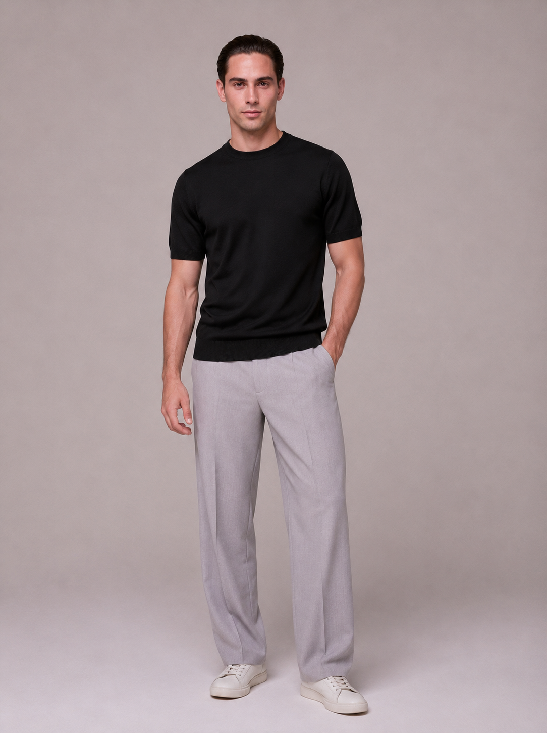 T-shirt Leggera in Filato Pettinato