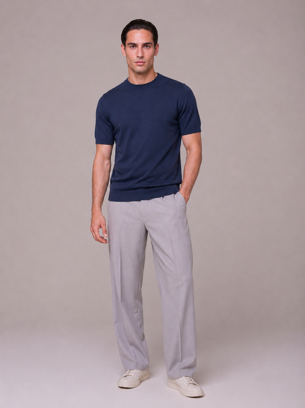 T-shirt Leggera in Filato Pettinato