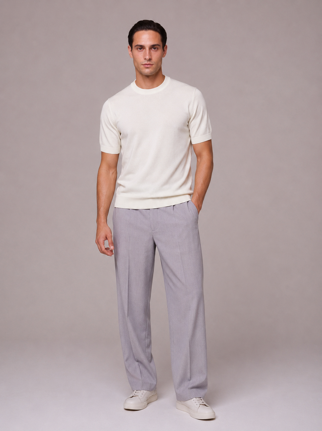 T-shirt Leggera in Filato Pettinato