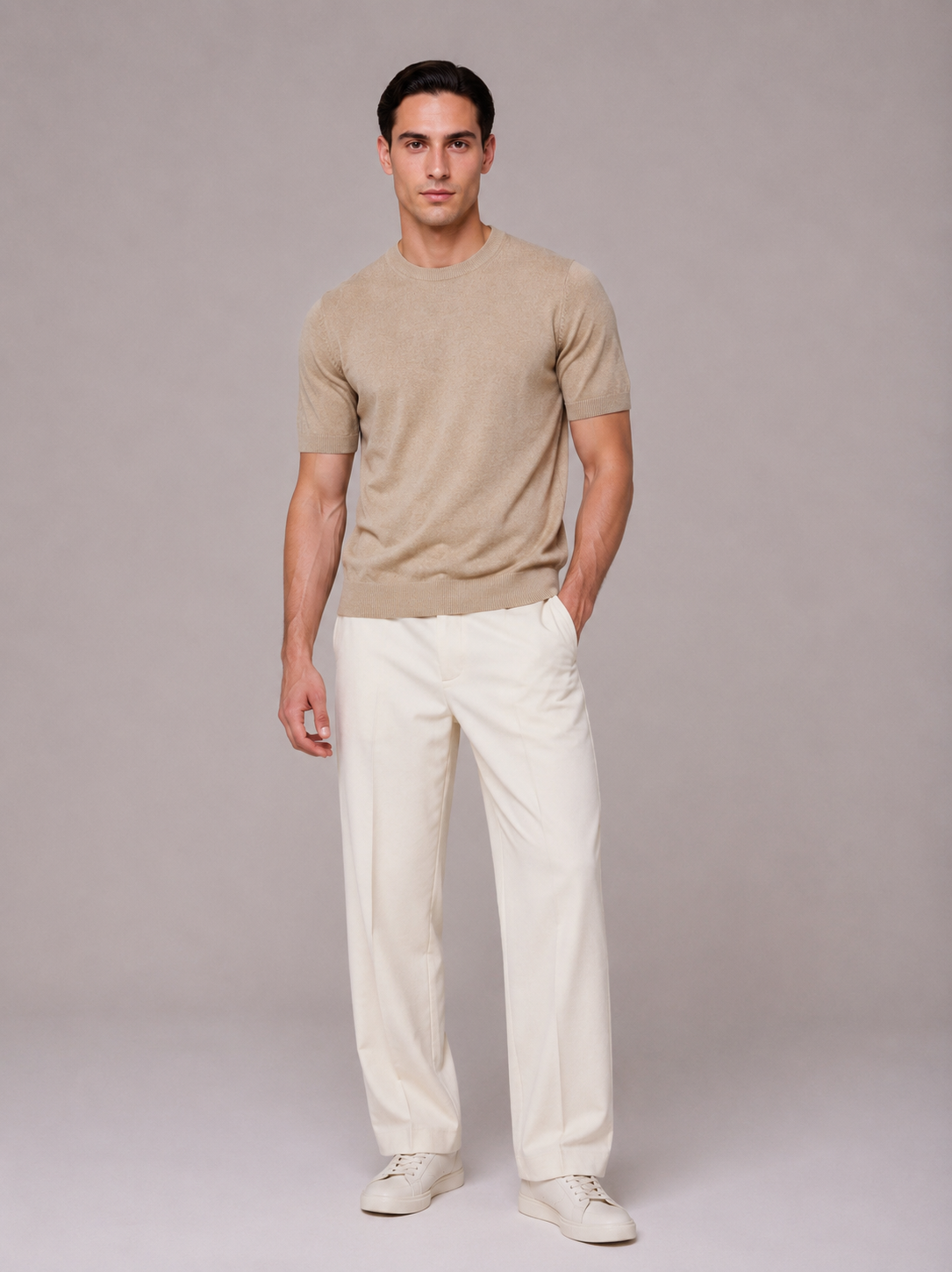 T-shirt Leggera in Filato Pettinato