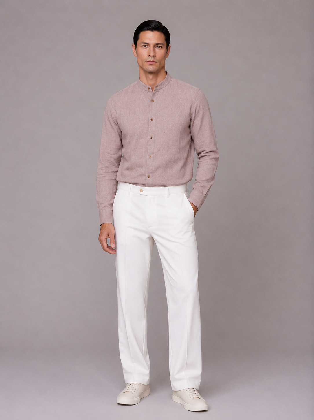Camicia Coreana misto lino