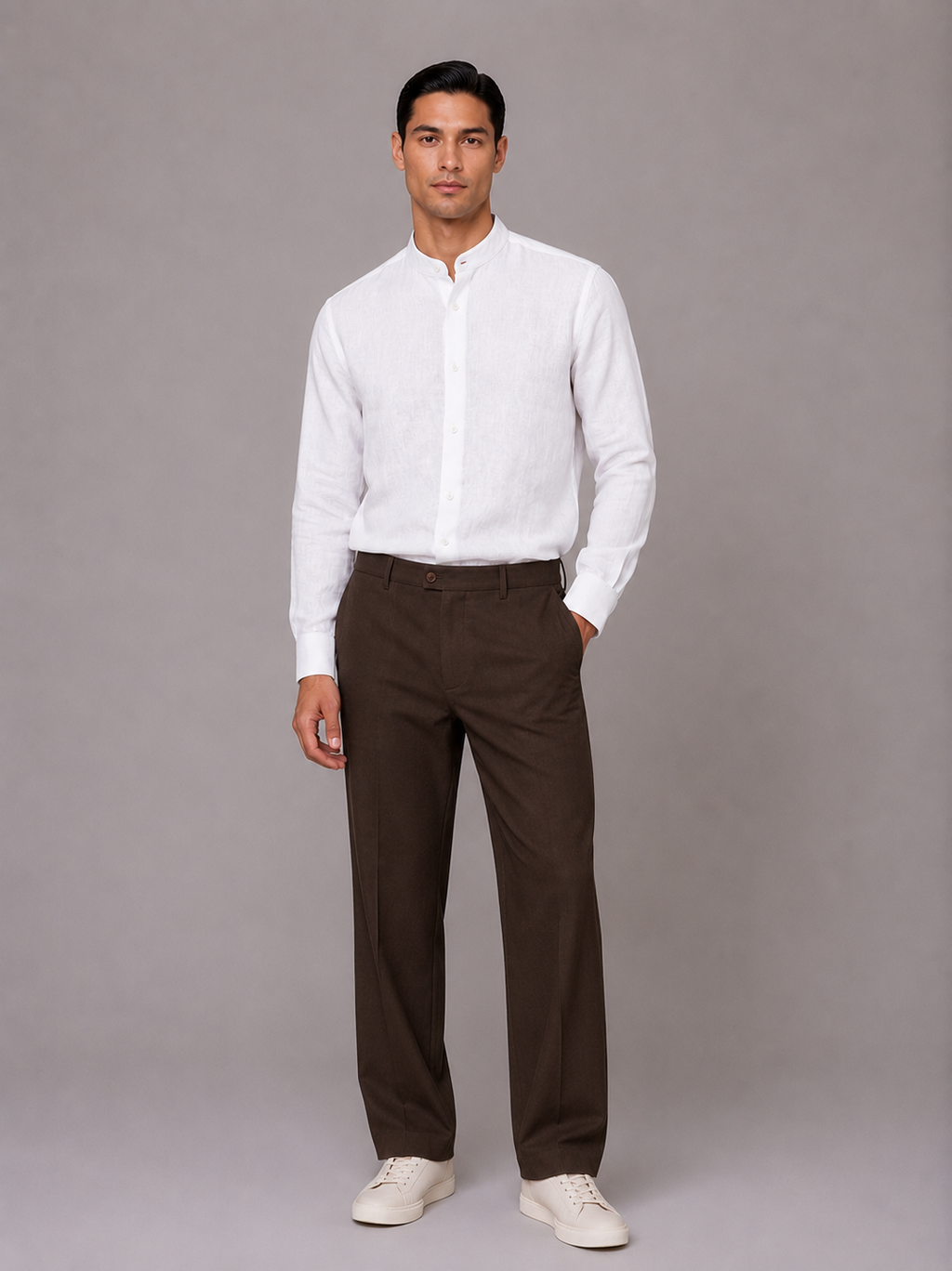 Camicia Coreana misto lino