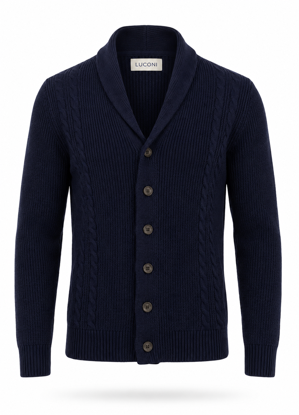 Cardigan con trecce a coste
