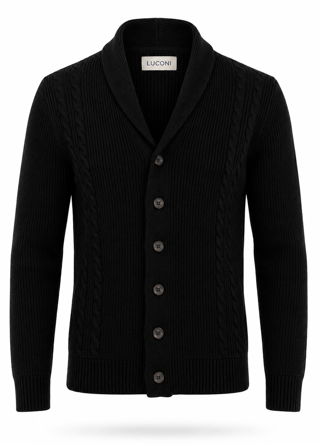 Cardigan con trecce a coste