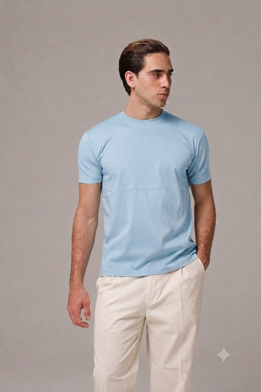T-Shirt in tessuto di Scozia Premium