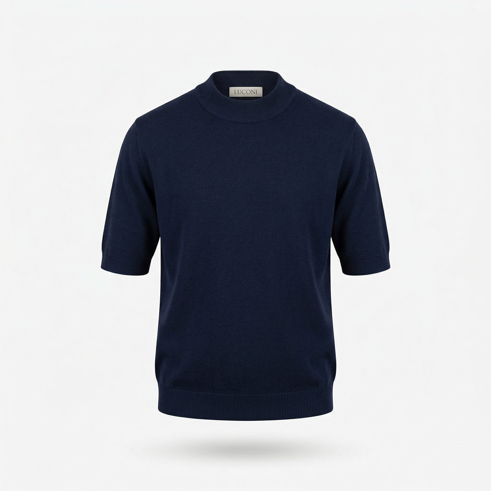T-shirt in filo di cotone accollata
