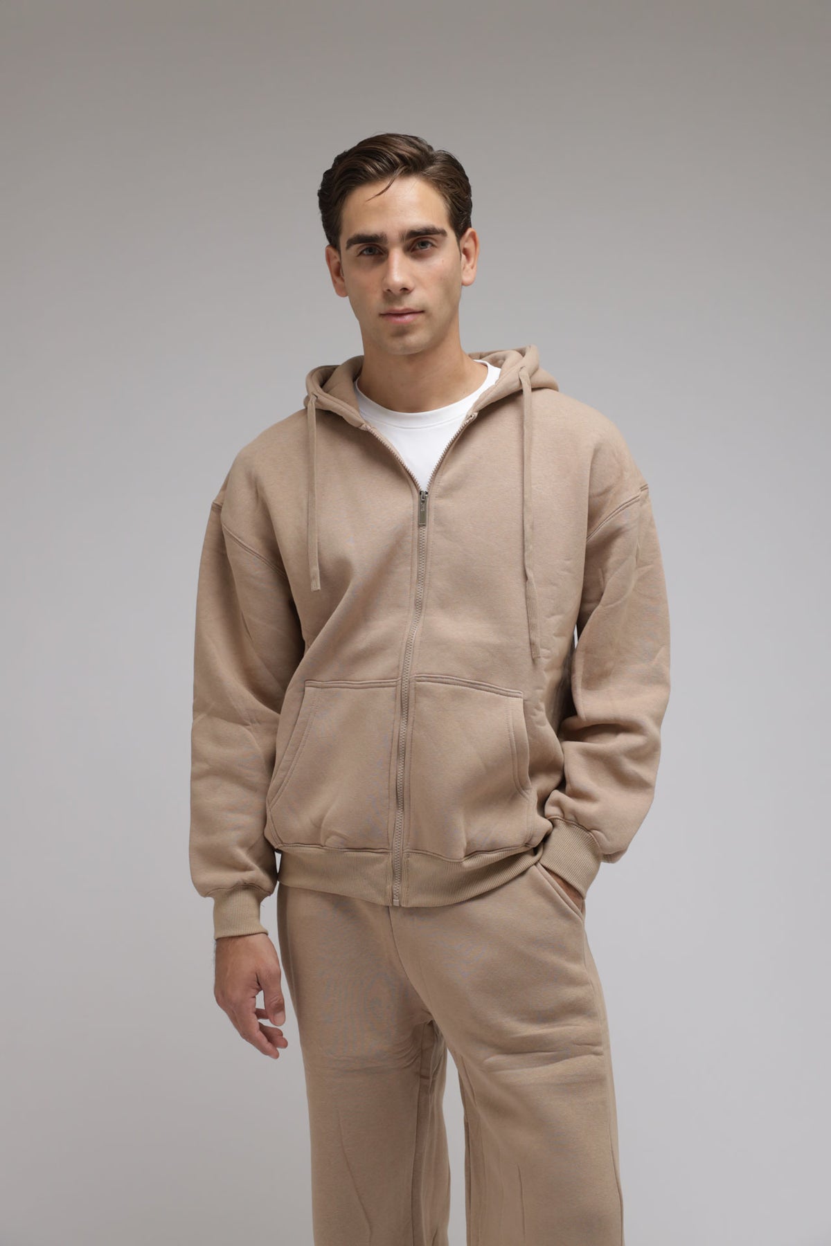 Felpa con zip e Cappuccio