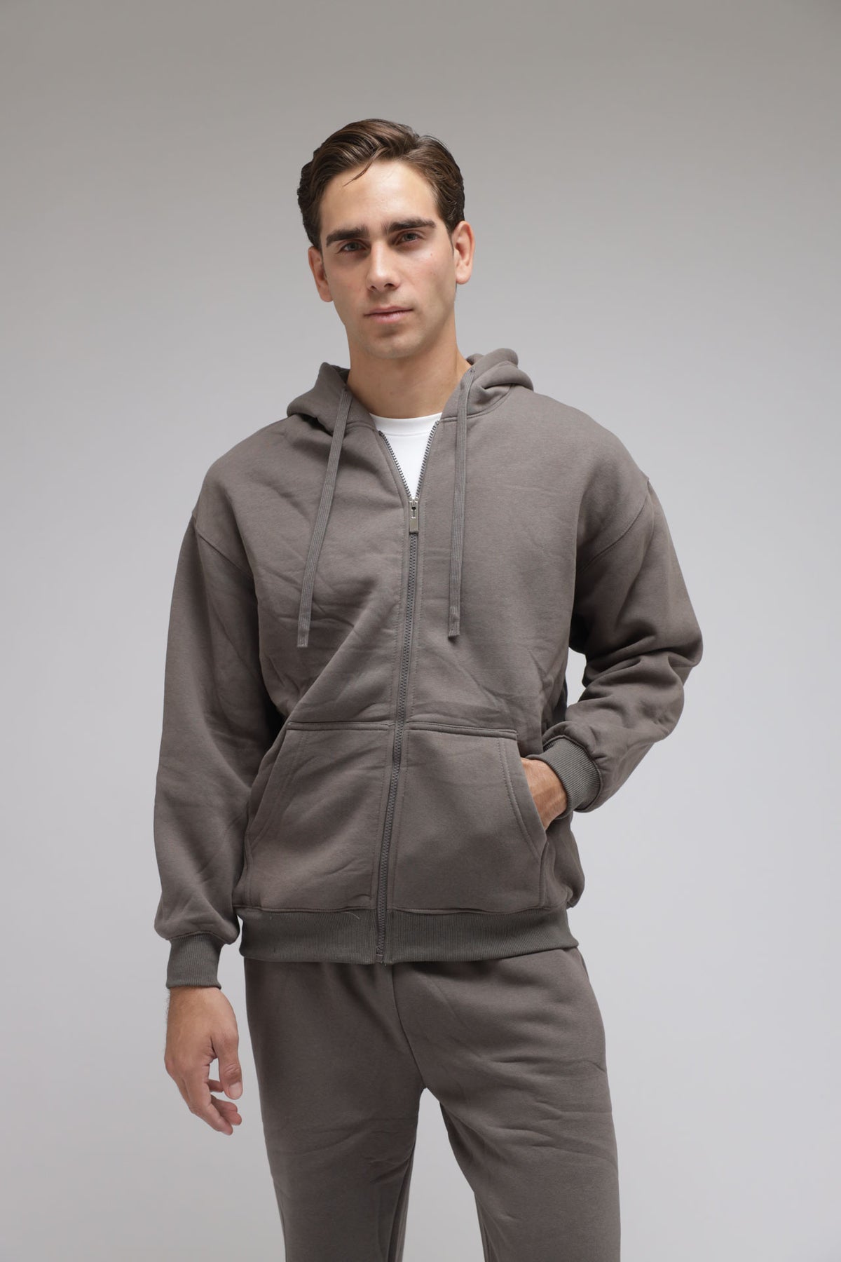 Felpa con zip e Cappuccio