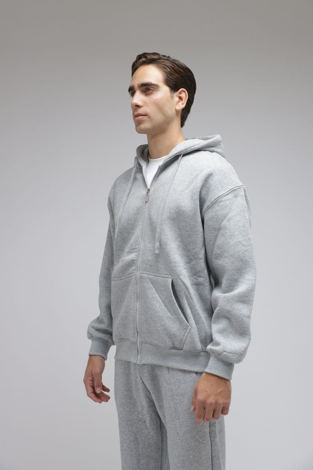 Felpa con zip e Cappuccio