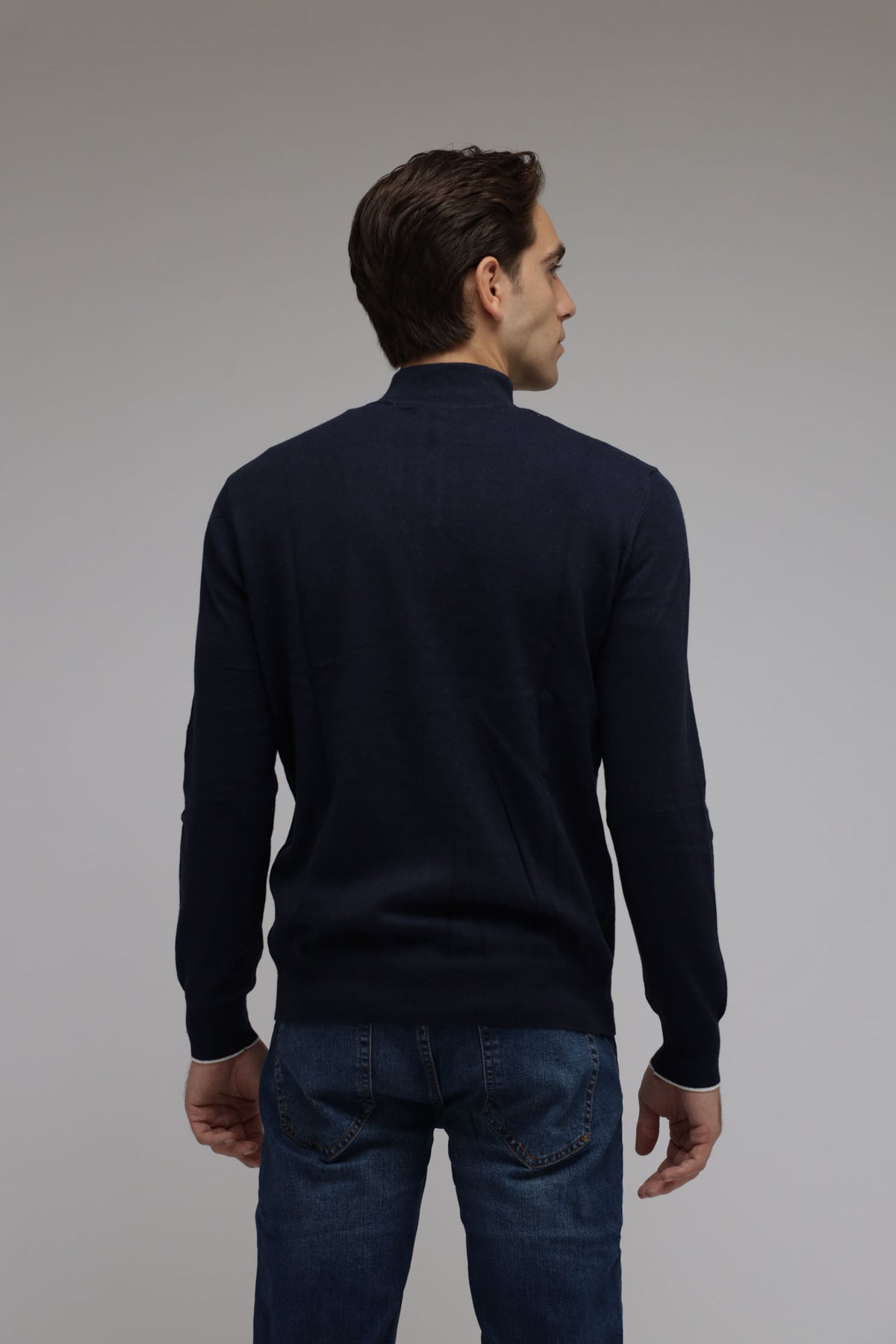 Half zip cotone e cashmere Premium
