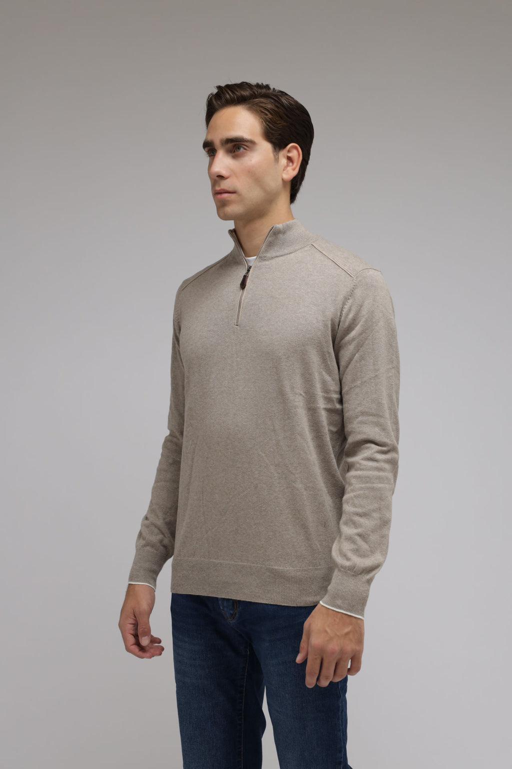 Half zip cotone e cashmere Premium