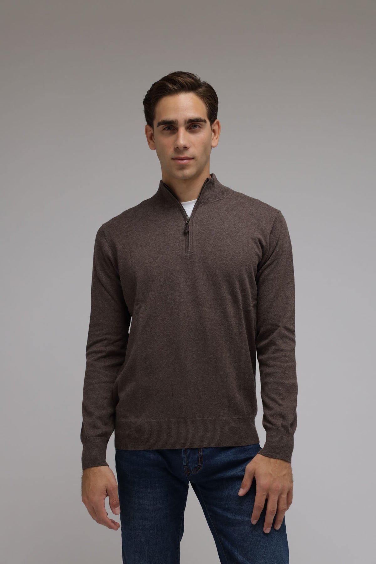 Half zip cotone e cashmere Premium