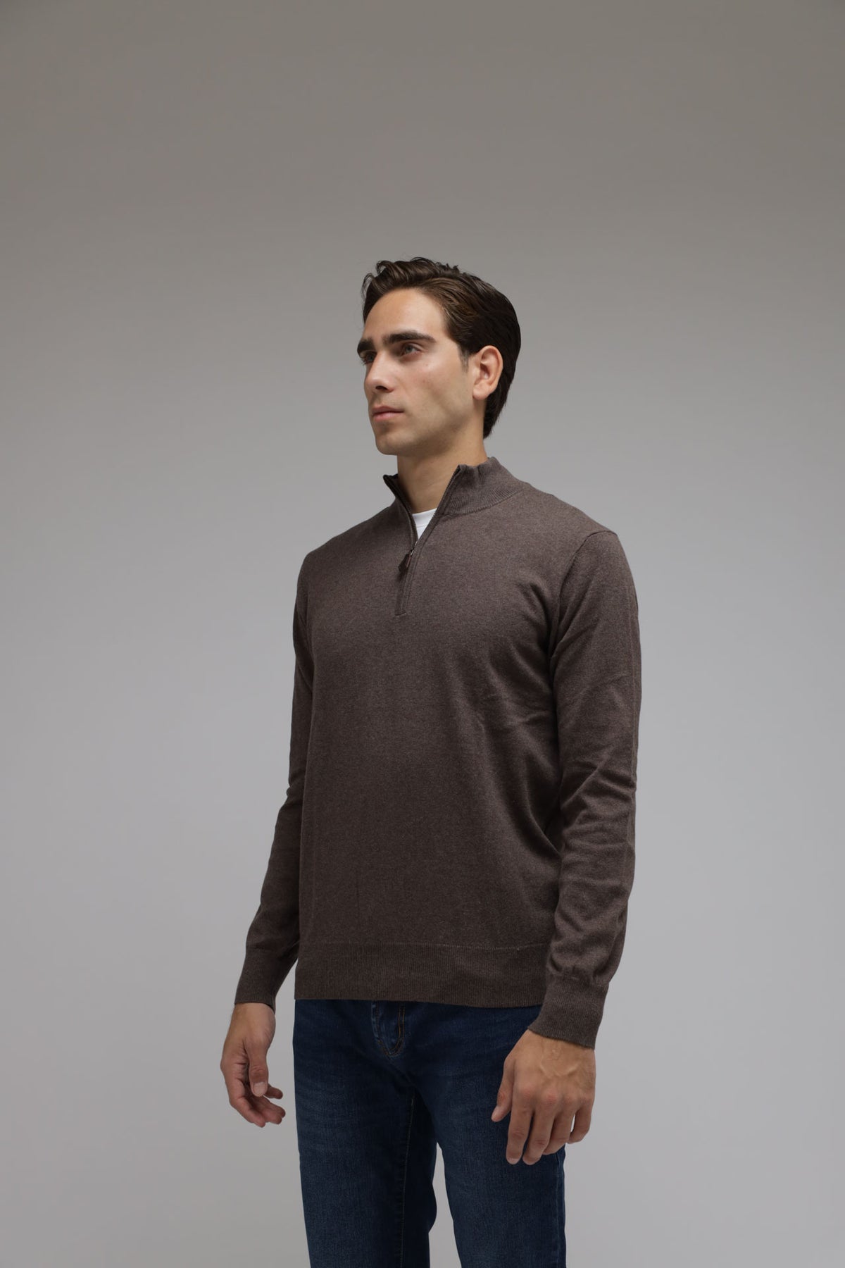 Half zip cotone e cashmere Premium