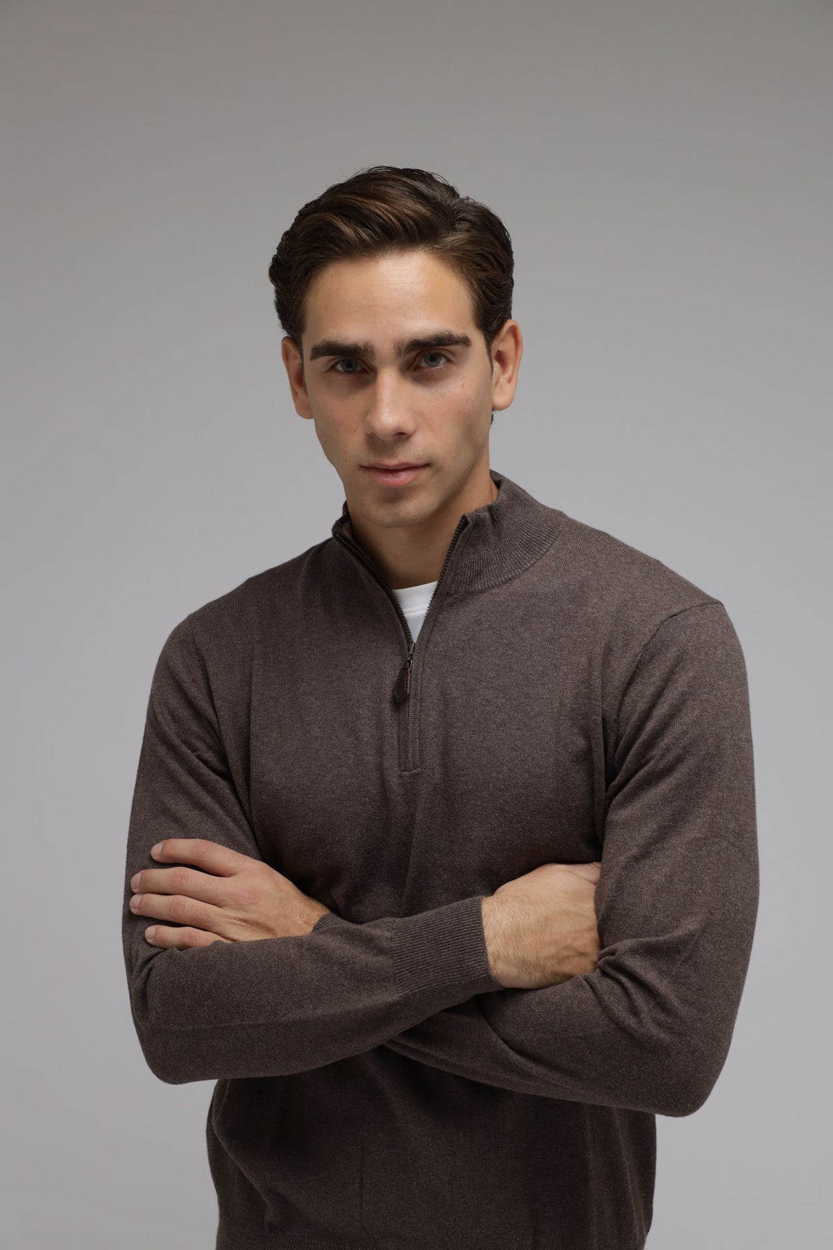 Half zip cotone e cashmere Premium
